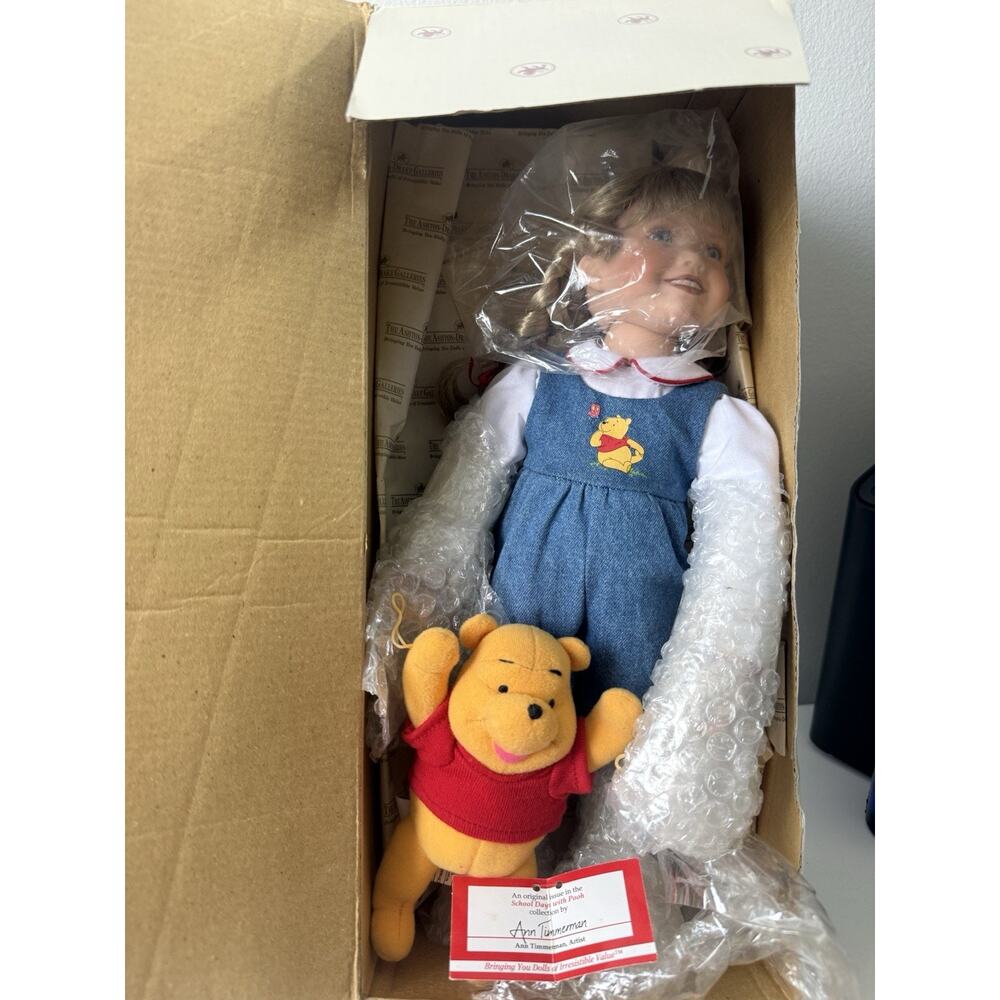 Ashton Drake "It's Hopscotch, Pooh" Porcelain Doll with Box and Certificate Rare